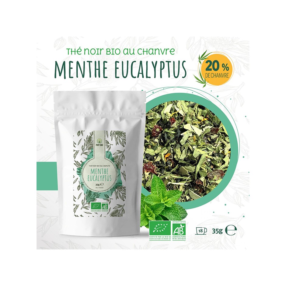 Organic black tea Hemp Mint Eucalyptus