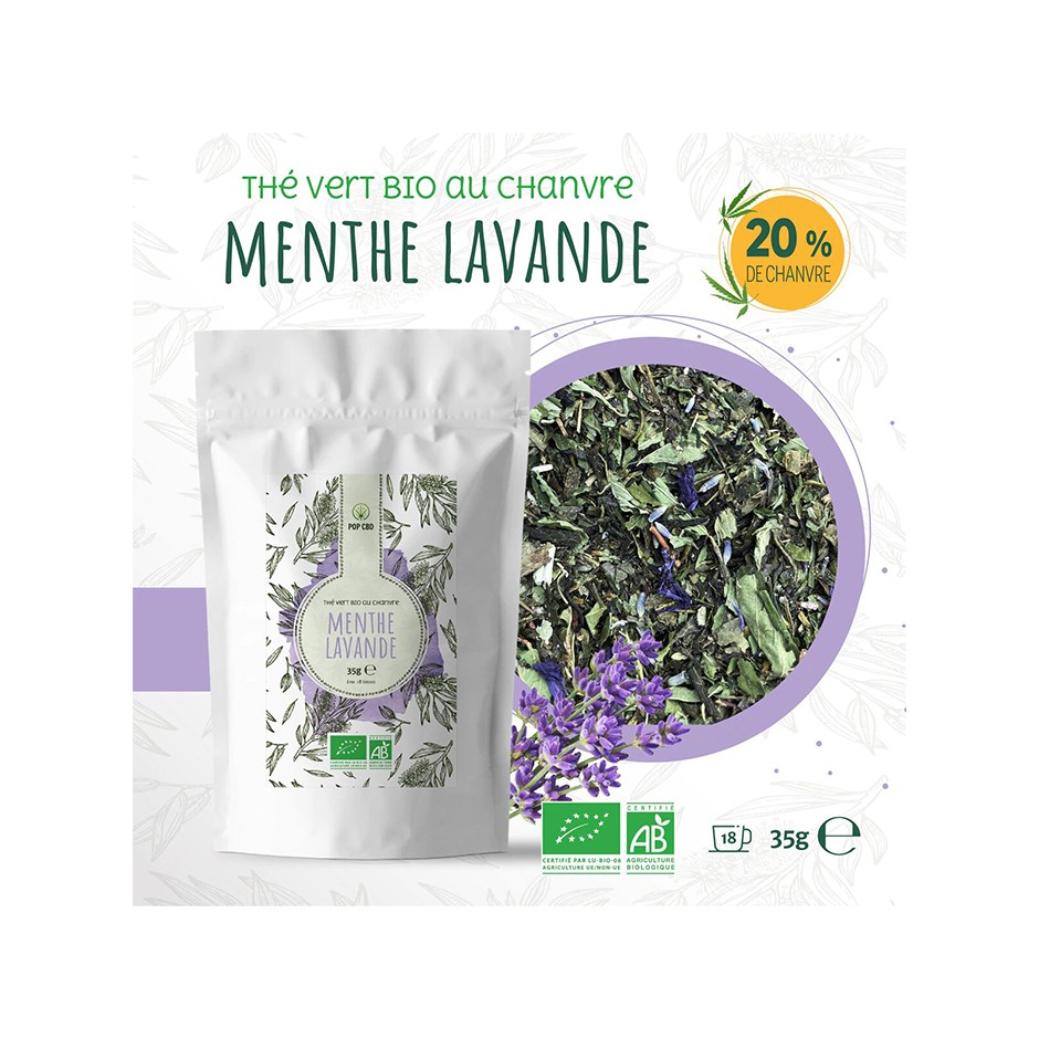 Organic green tea Hemp Mint Lavender