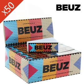 Boîte 50 Carnets Filtres Slim Tips Carton Blanc BEUZ