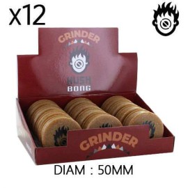 Boîte de 12 Grinders en chanvre 50 mm Kush Bong Organic