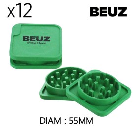 Boîte de 12 Grinders en chanvre 55 mm Kush Beuz Cubex