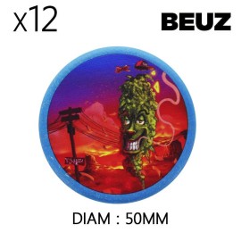 Boîte de 12 Grinders en chanvre biodégradable Bleu Smiley Valley 50mm