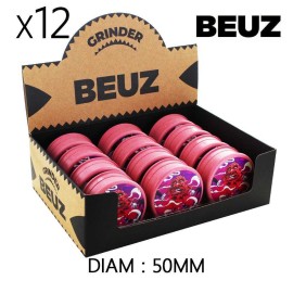 Boîte de 12 Grinders en chanvre biodégradable Pink Bloodybud 50mm