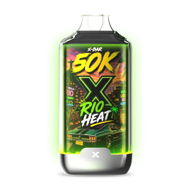 Kit X-BAR 50K Ice City Rio Heat + 3 e-liquides Triple Mango - 20 mg/ml