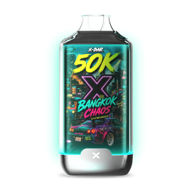 Kit X-BAR 50K Ice City – Bangkok Chaos + 3 e-liquides 10 ml - 20 mg/ml